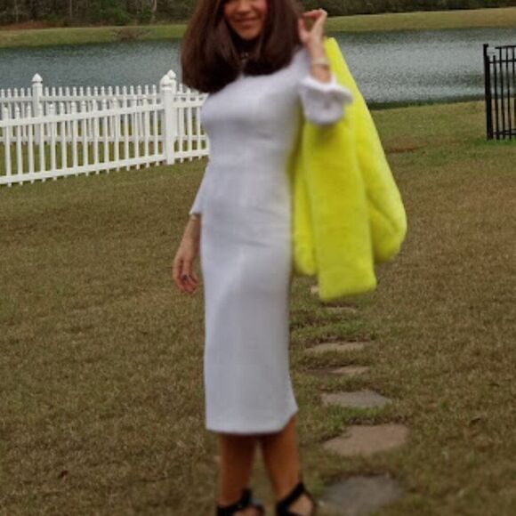 Central Park West New York  Chubbie Faux Fur Moto Jacket NWOT 298 Yellow… - Picture 5 of 13